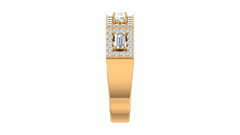 Three Stone Baguette Halo Wide Band