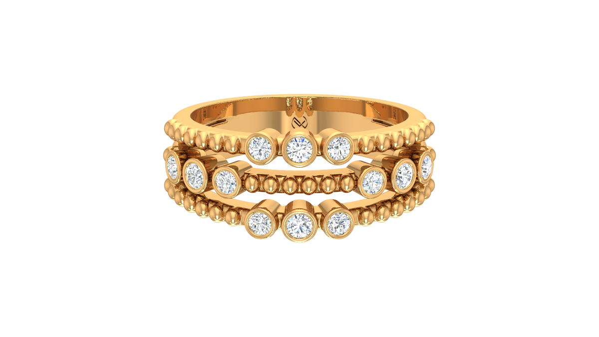 Milgrain Bezel Scatter Wide Band