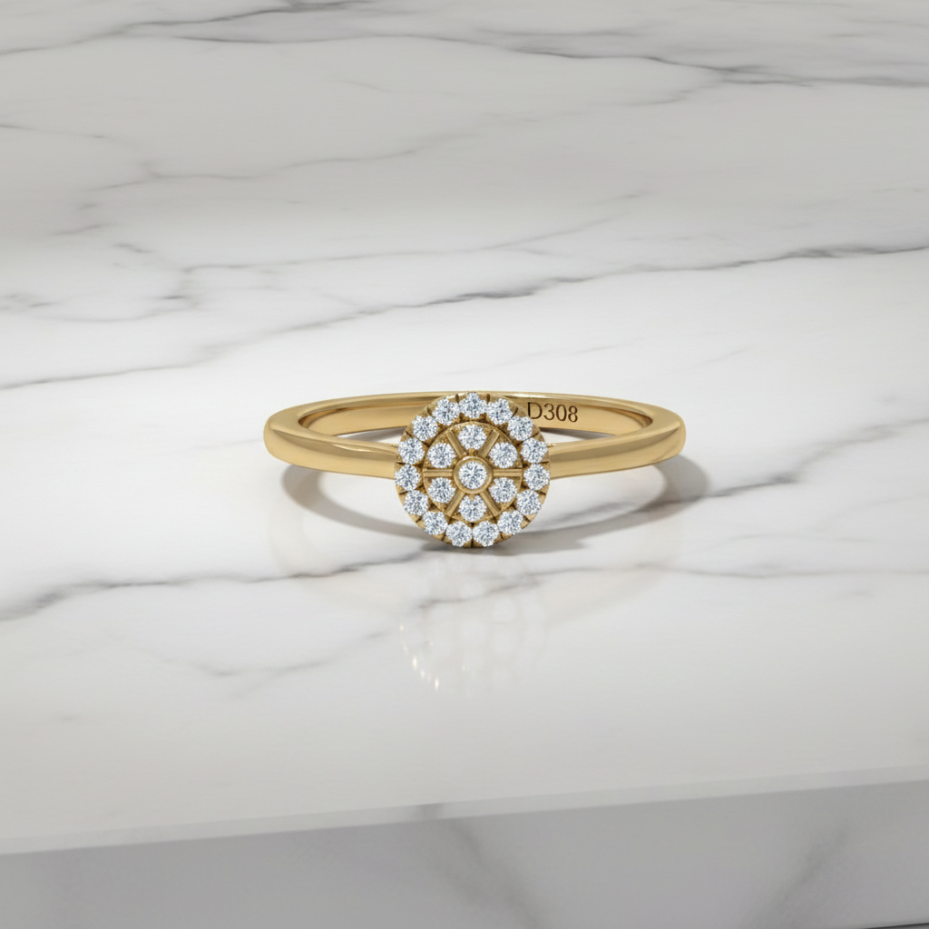 Dainty Floral Bloom Halo Cluster Diamond