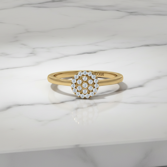 Dainty Floral Bloom Halo Cluster Diamond