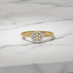 Dainty Floral Bloom Halo Cluster Diamond