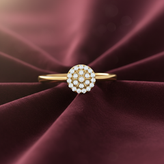 Dainty Floral Bloom Halo Cluster Diamond