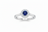 Round Sapphire Gemstone Diamond Radiant Luminary Solitaire