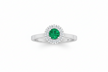 Load image into Gallery viewer, Oval Emerald Delicate Diamond Accent Solitaire