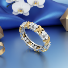 Load image into Gallery viewer, Continuous X-Motif Diamond Crosshatch Encrusted Full Eternity