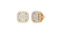 Cushion Halo Baguette Cluster Studs