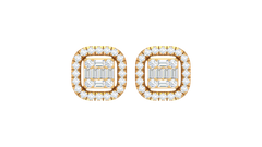 Cushion Halo Baguette Cluster Studs