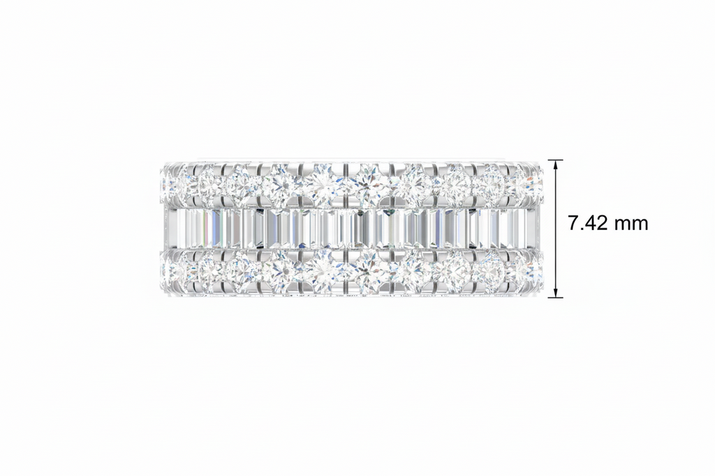 Round And Baguette Tiered Ladder Diamond