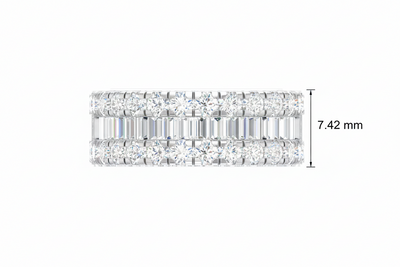 Round And Baguette Tiered Ladder Diamond