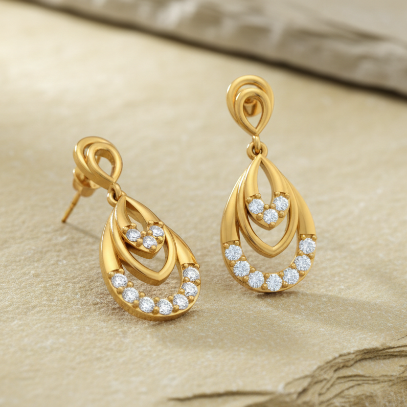 Sophisticated Delicate Drop Natural Diamond