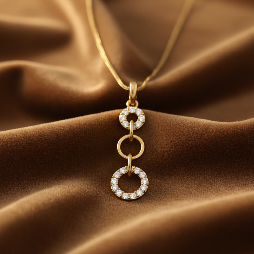 Double Loop Interlocking Diamond Dangle