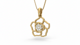 Organic Leaf Silhouette Diamond Dangle