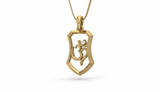 Masculine Shield Om Diamond Accent