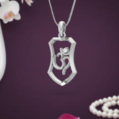 Masculine Shield Om Diamond Accent
