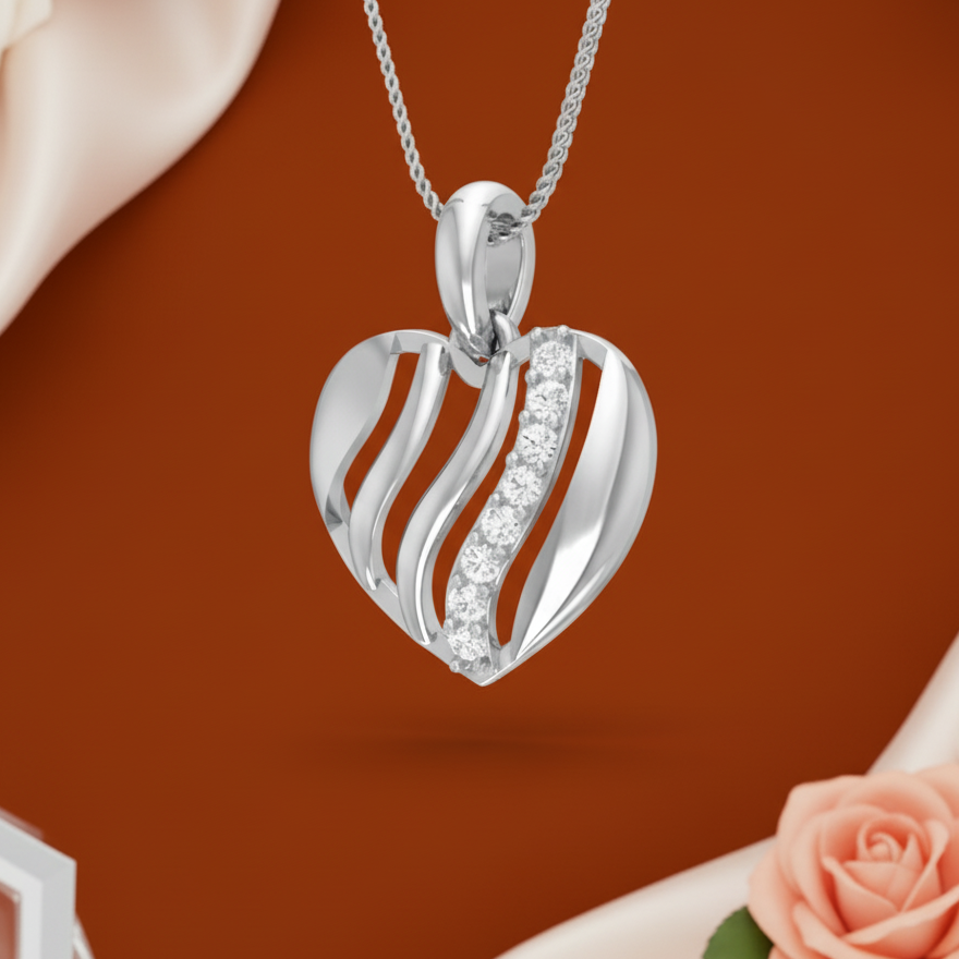 Flowing Heart Diamond Accent Dangle