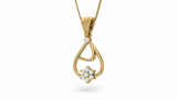 Floral Teardrop Diamond Accent Drop
