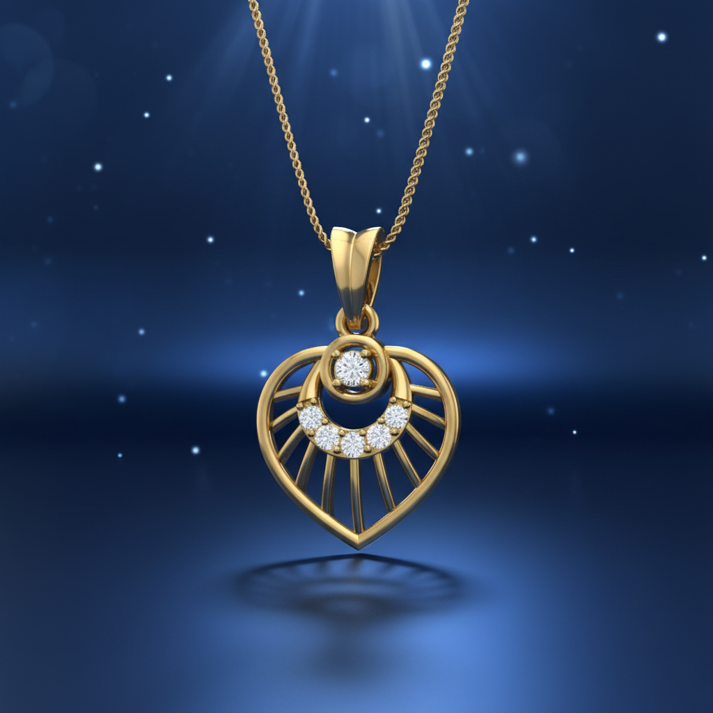 Nature-Inspired Heart Pendant