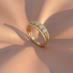Radiant Flower Diamond Micro Encrusted Botanical Sculptural