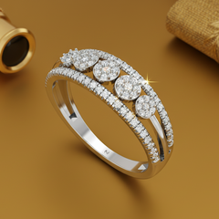 Radiant Flower Diamond Micro Encrusted Botanical Sculptural
