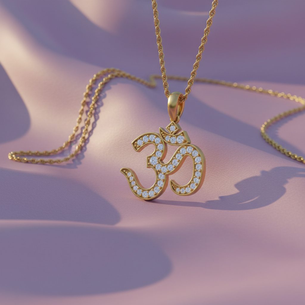 Devotional Om Symbol Diamond Sparkle Drop