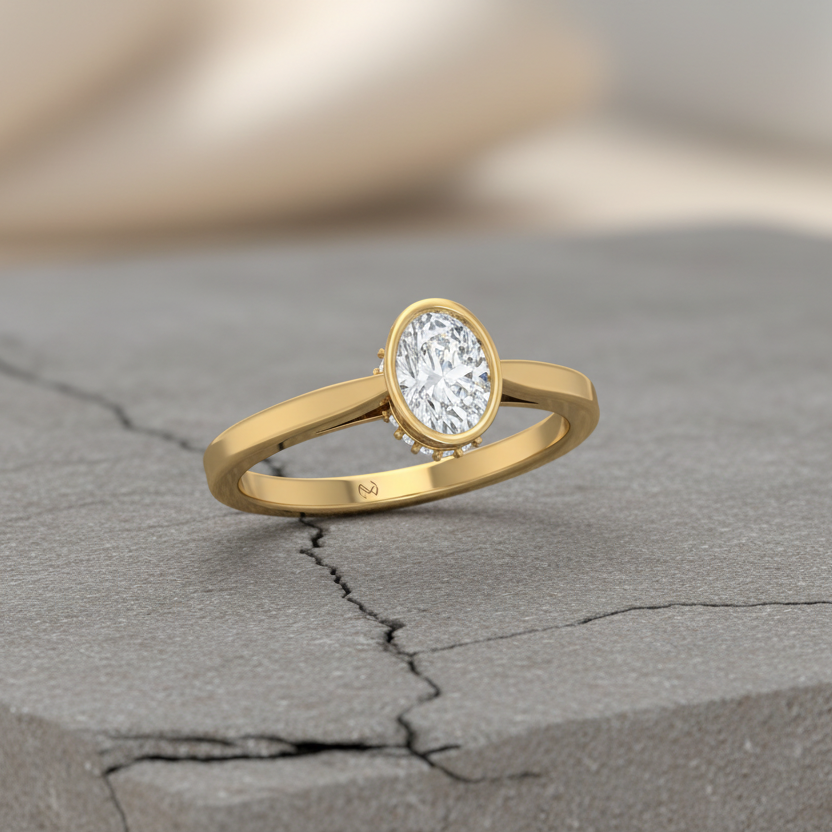Oval With Round Diamond