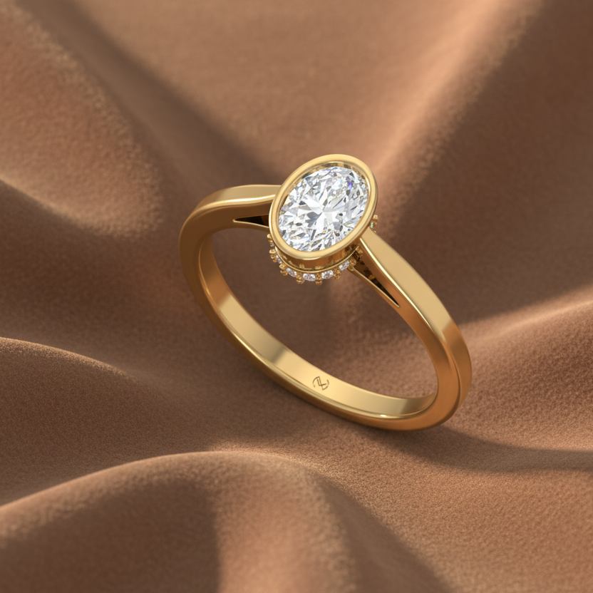Oval With Round Diamond