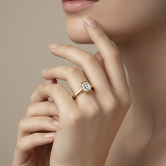 Emerald With Round Diamond
