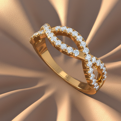 Flowing Diamond Infinity Loop Band | Sculpted Eternal Twist Pavé Elegance