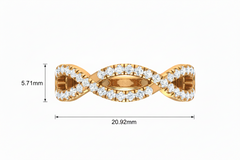 Flowing Diamond Infinity Loop Band | Sculpted Eternal Twist Pavé Elegance