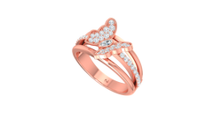 Pavé Butterfly Marquise Split Shank Ring