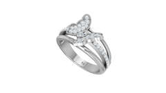 Pavé Butterfly Marquise Split Shank Ring