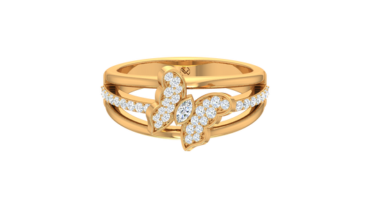 Pavé Butterfly Marquise Split Shank Ring