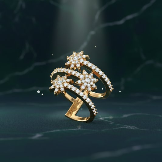 Opulent Garden Bloom Cluster Encrusted Romantic Wrap Statement