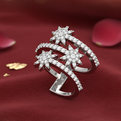 Opulent Garden Bloom Cluster Encrusted Romantic Wrap Statement