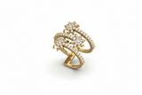 Opulent Garden Bloom Cluster Encrusted Romantic Wrap Statement