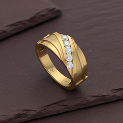 Five-Stone Diagonal Bold Angular Masculine Geometric Luxury Diamond