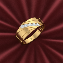 Five-Stone Diagonal Bold Angular Masculine Geometric Luxury Diamond