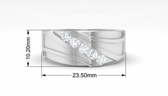 Five-Stone Diagonal Bold Angular Masculine Geometric Luxury Diamond