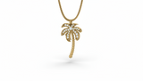 Brilliant 0.16 Cttw Diamond Tropical Palm Tree Necklace With Chain