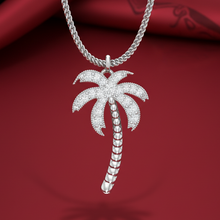 Load image into Gallery viewer, Brilliant 0.16 Cttw Diamond Tropical Palm Tree Necklace With Chain