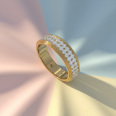 Radiant Diamond Dual Row Eternity Architectural Masculine Sculpted Luxury