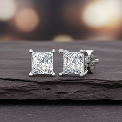 1.00 ctw Princess Lab Grown Studs