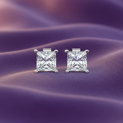 0.85 ctw Princess Lab Grown Studs