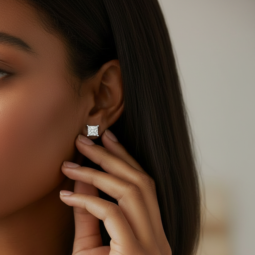 1.00 ctw Princess Lab Grown Studs
