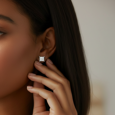 1.00 ctw Princess Lab Grown Studs
