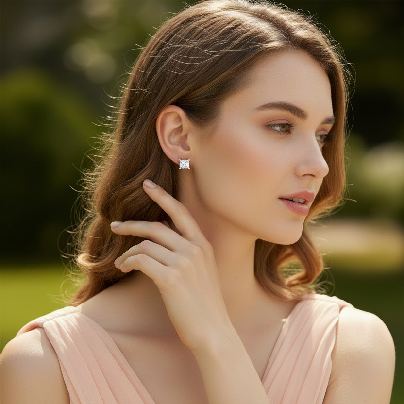 1.25 ctw Princess Lab Grown Studs
