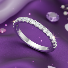 4 Prong Radiant Arc Encrusted Understated Half-Eternity