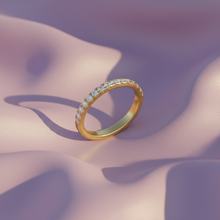 Load image into Gallery viewer, 4 Prong Radiant Arc Encrusted Understated Half-Eternity