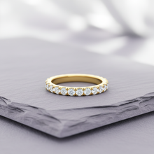 Load image into Gallery viewer, 4 Prong Radiant Arc Encrusted Understated Half-Eternity