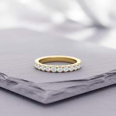 4 Prong Radiant Arc Encrusted Understated Half-Eternity